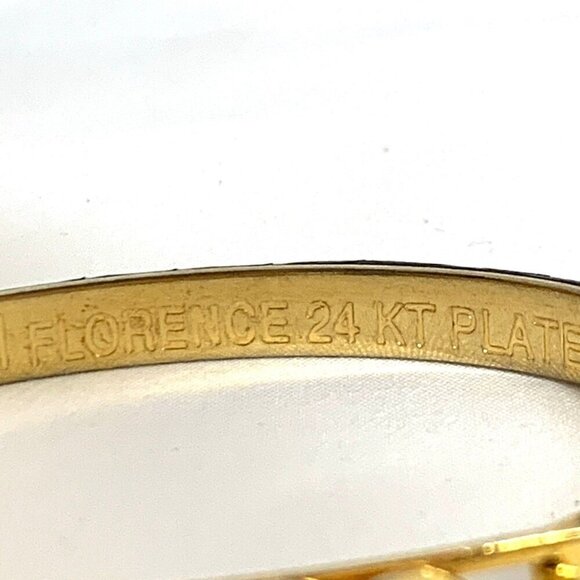 Manelli Florence 24K Gold Plated Leather Bangle Bracelet - Picture 6 of 7